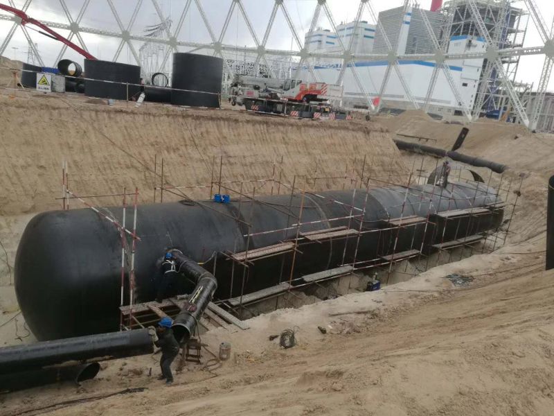 锡林浩特三电厂空冷岛水循环地埋水箱及管道制作防腐安装